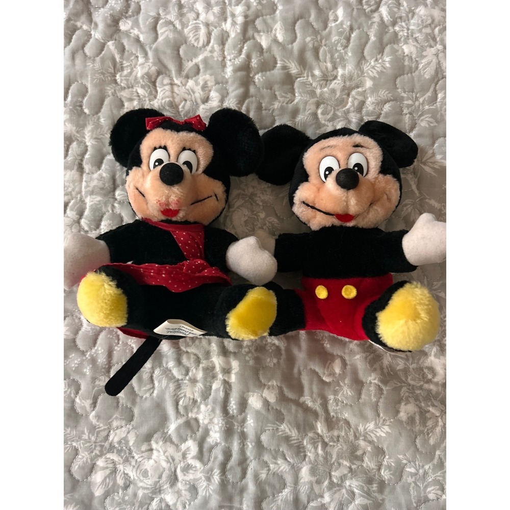 Vintage Disneyland Disney World Mickey & Minnie Mouse Plush Set 1980's